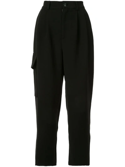 Nobody Denim Pleated Tailored Trousers In Black