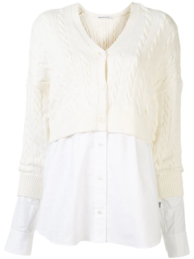 Alexander Wang T Two Layer Cardigan In White