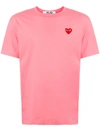 Comme Des Garçons Play Embroidered Heart Regular Fit T-shirt In Pink