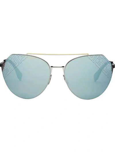 Fendi Eyeline 2.0 Pilot Sunglasses In Noir