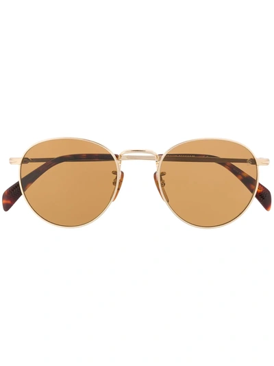 David Beckham Eyewear 1005/s Round Frame Sunglasses In Gold