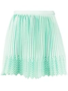 Marco De Vincenzo Zigzag Hem Pleated Skirt In Green