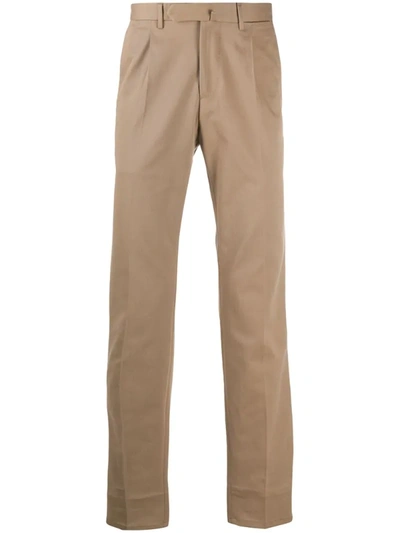 Dell'oglio Slim-fit Tailored Trousers In Brown
