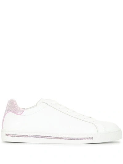 René Caovilla Embellished Low-top Trainers In White