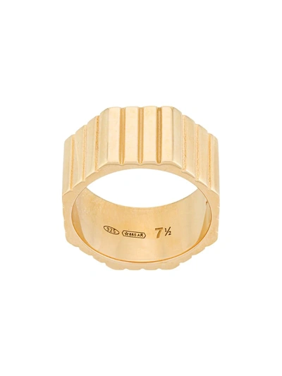 Ivi Octagon Ribbed Ring In Gold