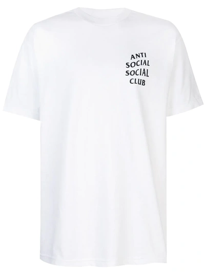 Anti Social Social Club Logo Print T-shirt In Weiss