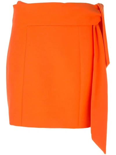 Alice And Olivia Bow Tie Mini Skirt In Orange