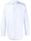 Canali Plain Button Shirt In Blue