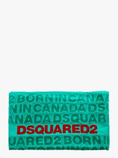 Dsquared2 Slogan Logo Beach Towel In Green