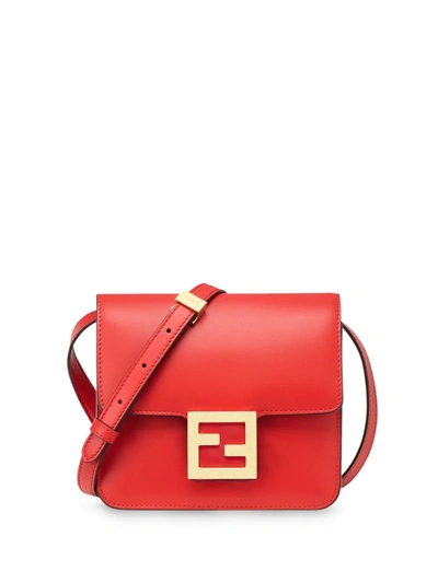 Fendi Fab Logo Shoulder Bag In Red