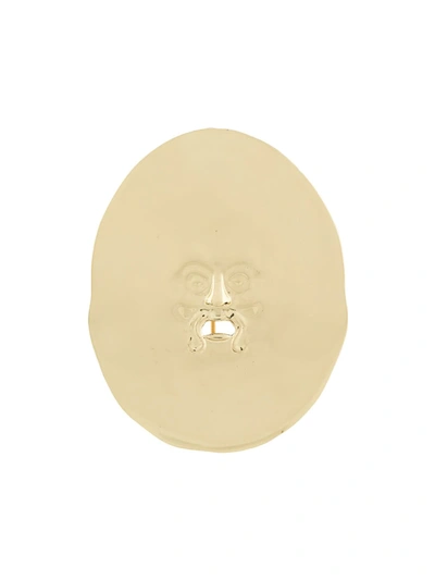 Patou Large Antic Face Brooch In Gold