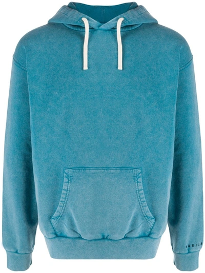 Paura Faded-effect Pullover Hoodie In Blue