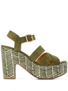 Chie Mihara Yaris 115mm Platform Sandals In Green