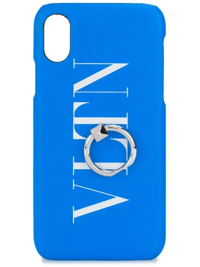 Valentino Garavani Vltn Logo-print Iphone X/xs Case In Blue