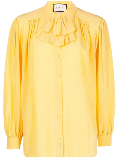 Gucci Crêpe De Chine Shirt In Yellow