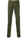 Incotex Slim-fit Chino Trousers In Green