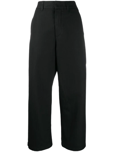 Department 5 Cropped Flared Trousers In Black
