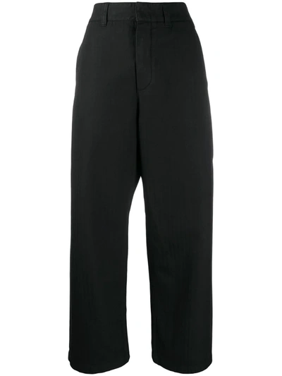 Department Five Cropped Flared Trousers In Black