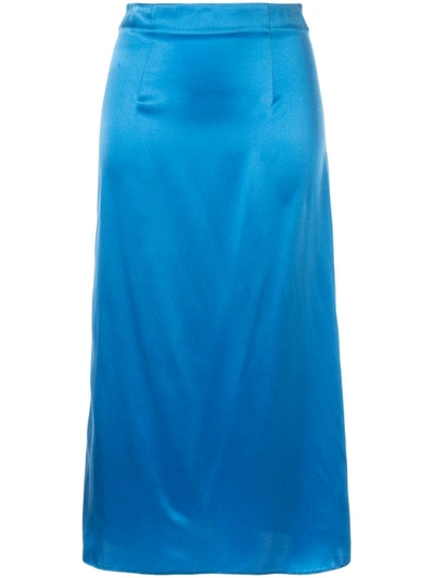 Macgraw Shadow Midi Skirt In Blue