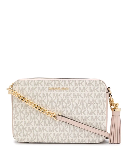 Michael Michael Kors Logo Print Shoulder Bag In Neutrals