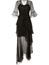 We Are Kindred Arabella Metallic Striped Tiered Dress In Black