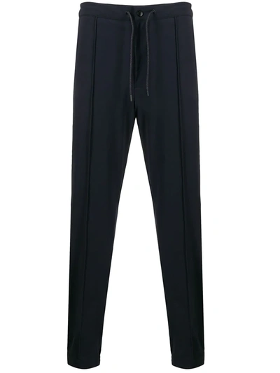 Z Zegna Drawstring-waist Straight-leg Trousers In Blue