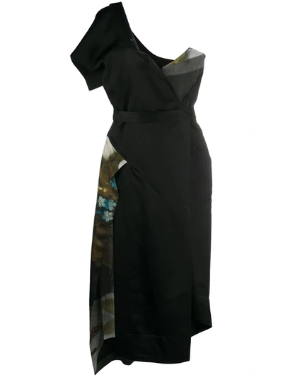 Vivienne Westwood Anglomania Panelled One-shoulder Dress In Black
