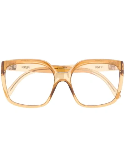 Fendi Ff0420 Ham Square Glasses In Gold