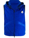 Moncler Logo-patch Zipped Gilet In Blue