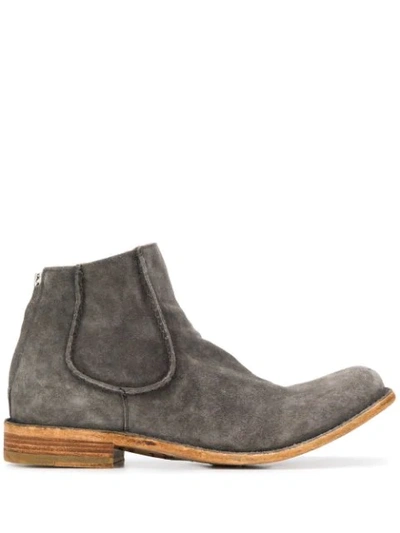 Officine Creative Le Grand Textured Ankle Boots In Grey