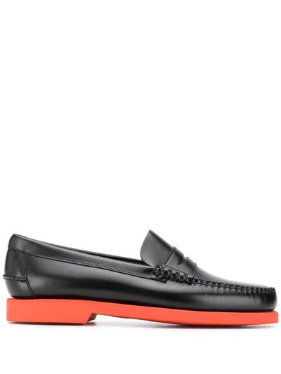 Sebago Penny Colour-block Loafers In Black