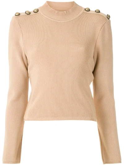 Nk Lika Knitted Cropped Jumper In Brown