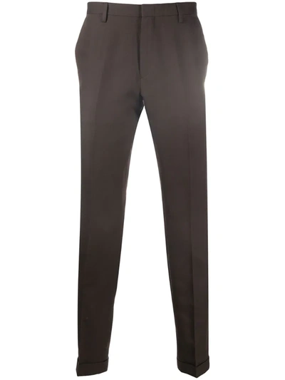Paul Smith Mid-rise Straight Leg Trousers In Brown