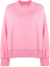 Mm6 Maison Margiela Embroidered Logo Sweatshirt In Pink