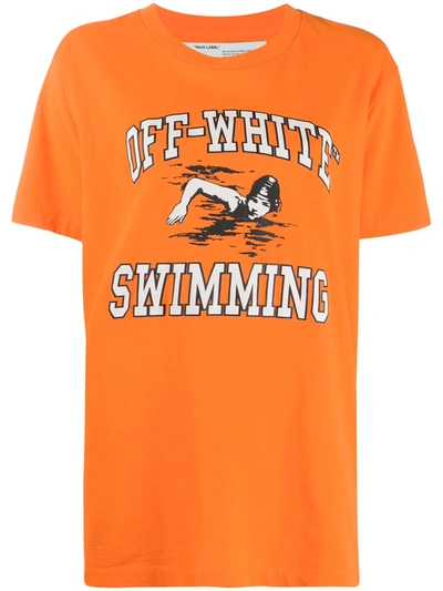 Off-white Swimming T-shirt In Orange