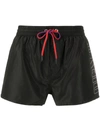 Diesel Logo Print Swim Shorts In Black