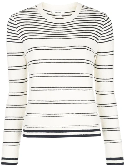 Jason Wu Striped Crew-neck Jumper In White