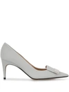 Sergio Rossi Pointed Toe Heeled Pump In White