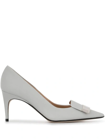 Sergio Rossi Pointed Toe Heeled Pump In White