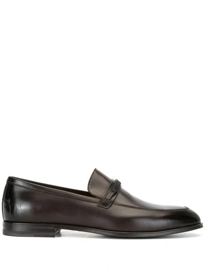 Bally Logo-plaque Loafers In Brown