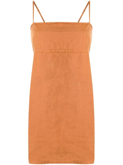 Venroy Square-neck Mini Dress In Brown