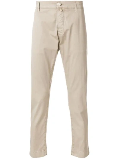 Jacob Cohen Long Slim-fit Chino Trousers In Neutrals
