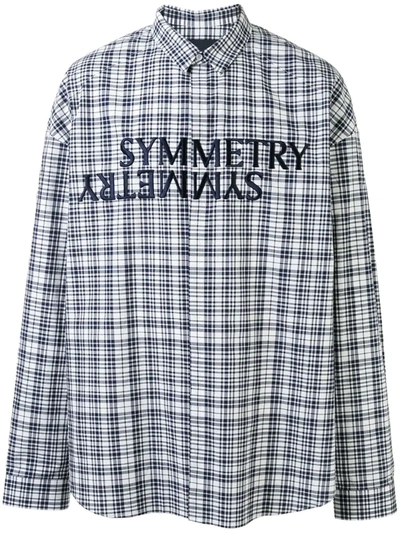 Juunj Symmetry Embroidered Plaid Print Shirt In White
