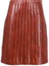 Bottega Veneta Intrecciato Weave A-line Skirt In Brown