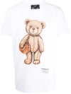Domrebel Distressed Teddy Bear Print T-shirt In White