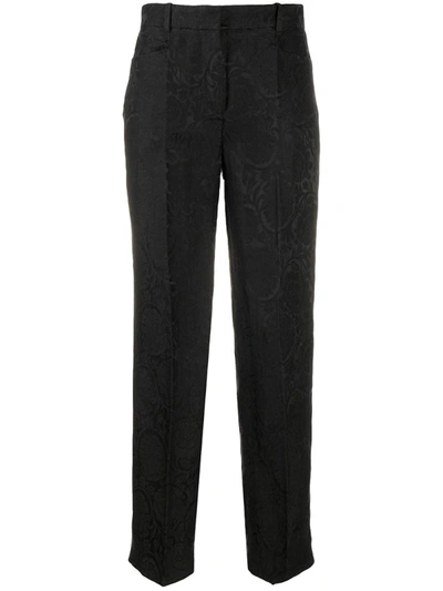 Joseph Sloe-damask Jacquard Trousers In Black