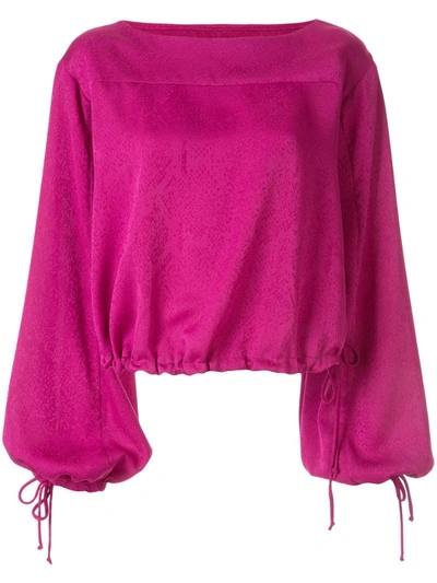 Manning Cartell Tie Cuff Square Neck Blouse In Purple