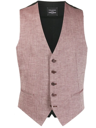 Tagliatore Brian Dotted Pattern Waistcoat Jacket In Red