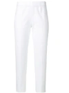 Piazza Sempione Cropped Pleated Waist Trousers In White