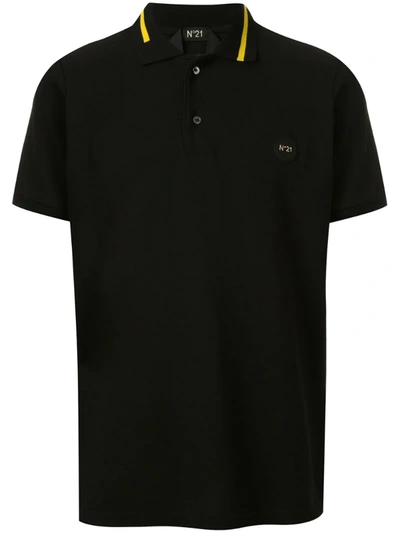 N°21 Chest Logo Polo Shirt In Black